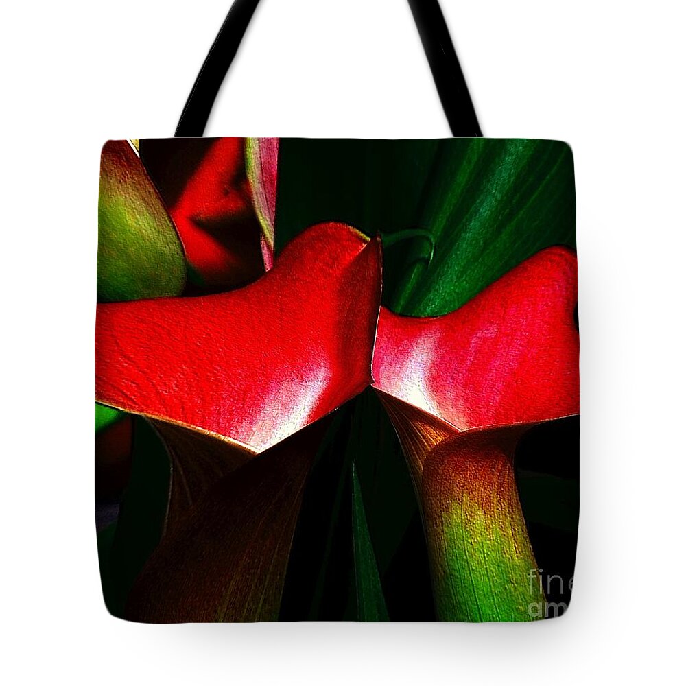 Two Flowers Tote Bag featuring the photograph Twins by Elfriede Fulda