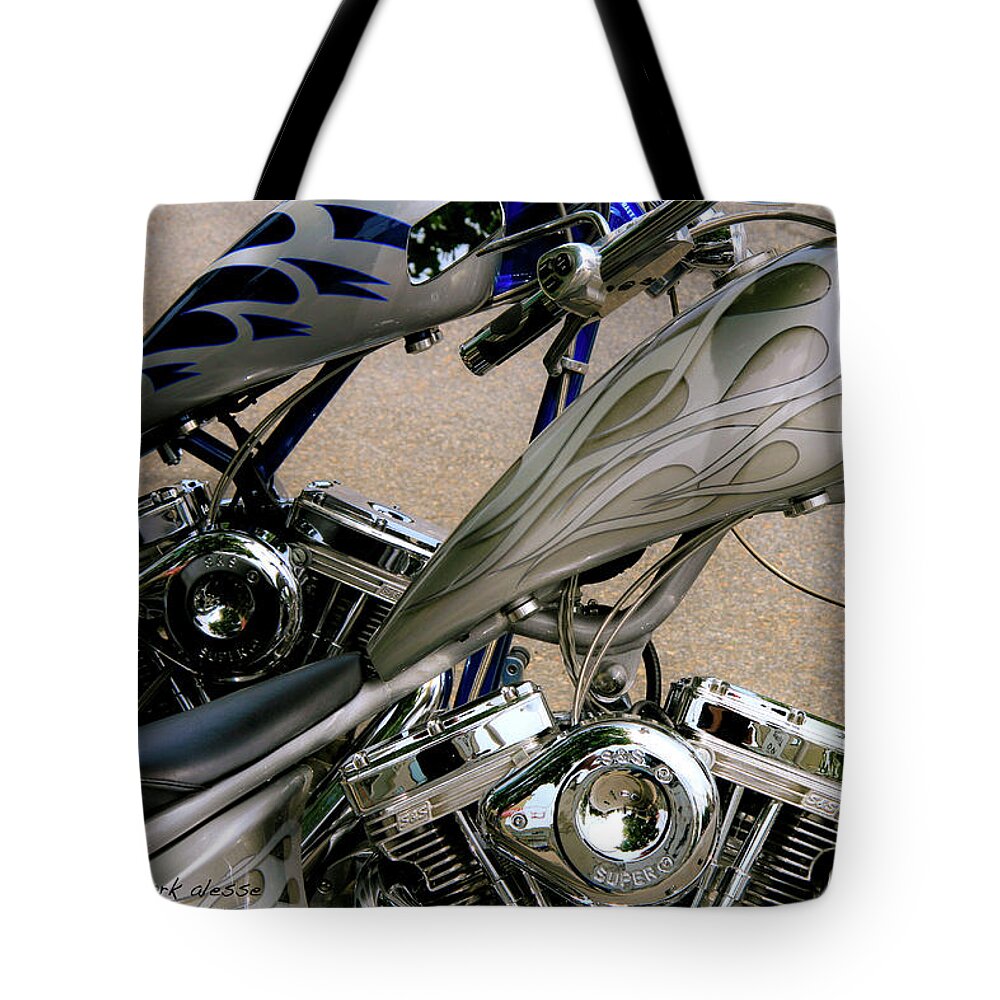 Motorcycles Tote Bag featuring the photograph Twins, fraternal by Mark Alesse