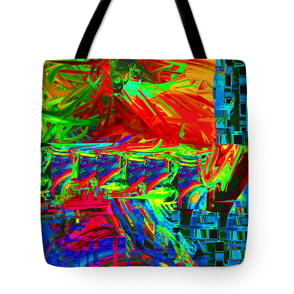 Contemporary Tote Bag featuring the digital art Twisted Space by Phillip Mossbarger
