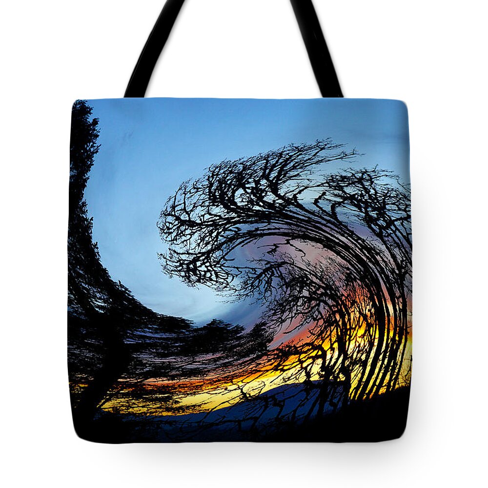 Art Tote Bag featuring the photograph Twisted Sunset by Ben Upham III