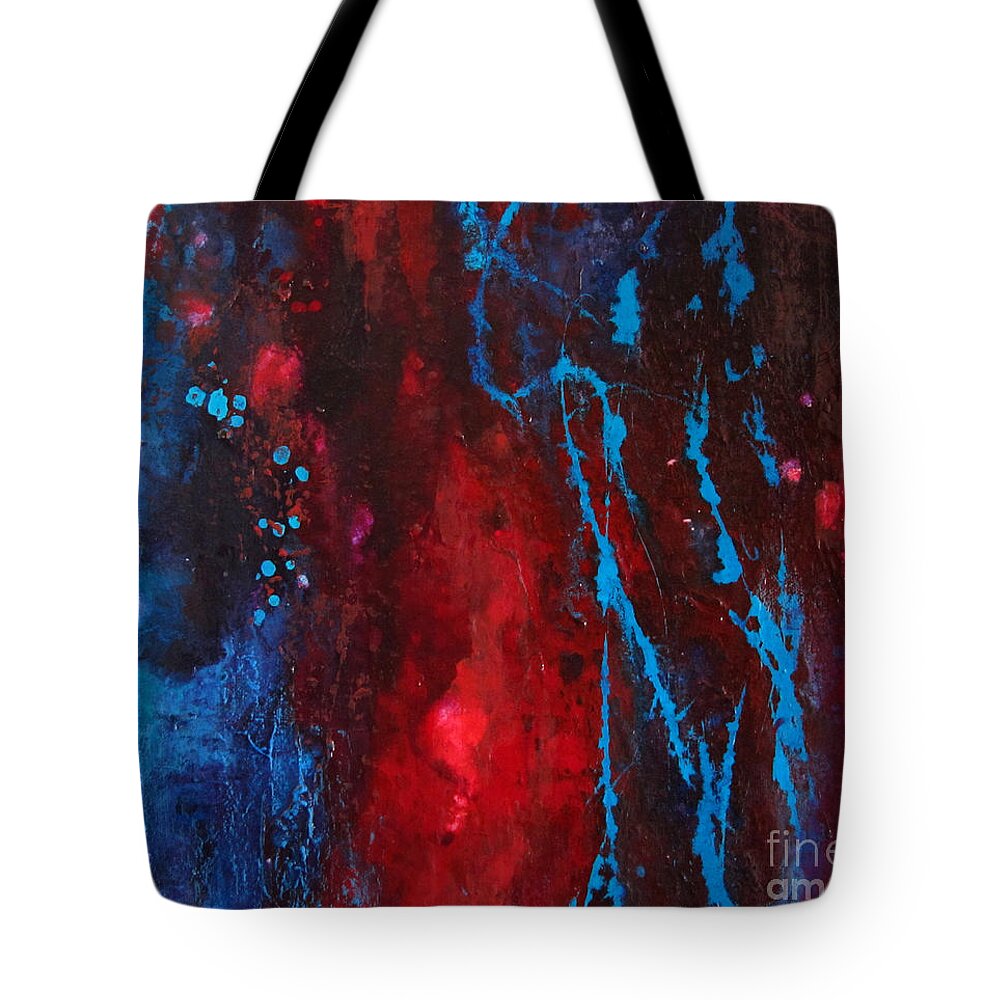 Abstract Tote Bag featuring the painting Two Extremes by Valerie Travers