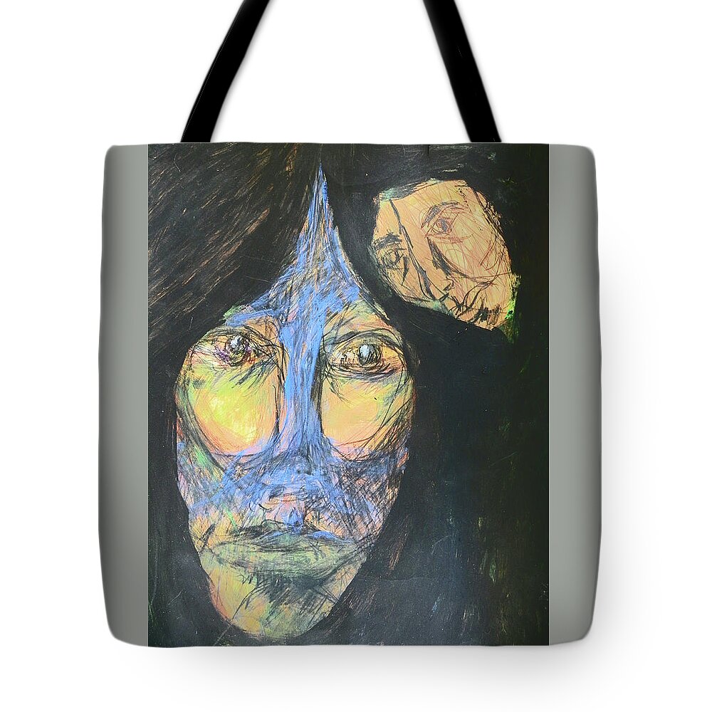 Expressive Tote Bag featuring the painting Two by Judith Redman