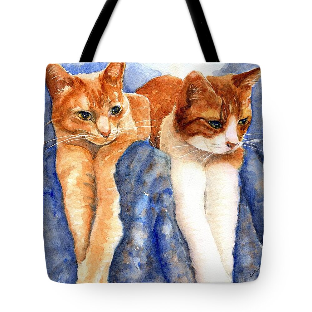 two orange tabby cats carlin blahnik carlinartwatercolor