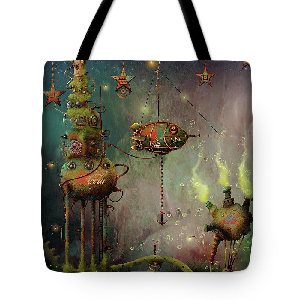 Time Travel Tote Bag featuring the painting Two Star Cola by Joe Gilronan