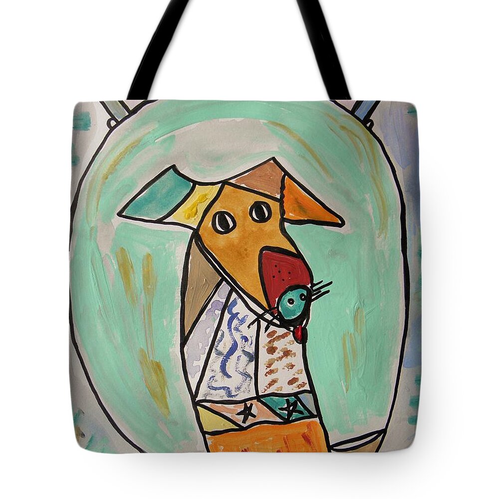Ink Tote Bag featuring the drawing Two Star Greyhound by Mary Carol Williams