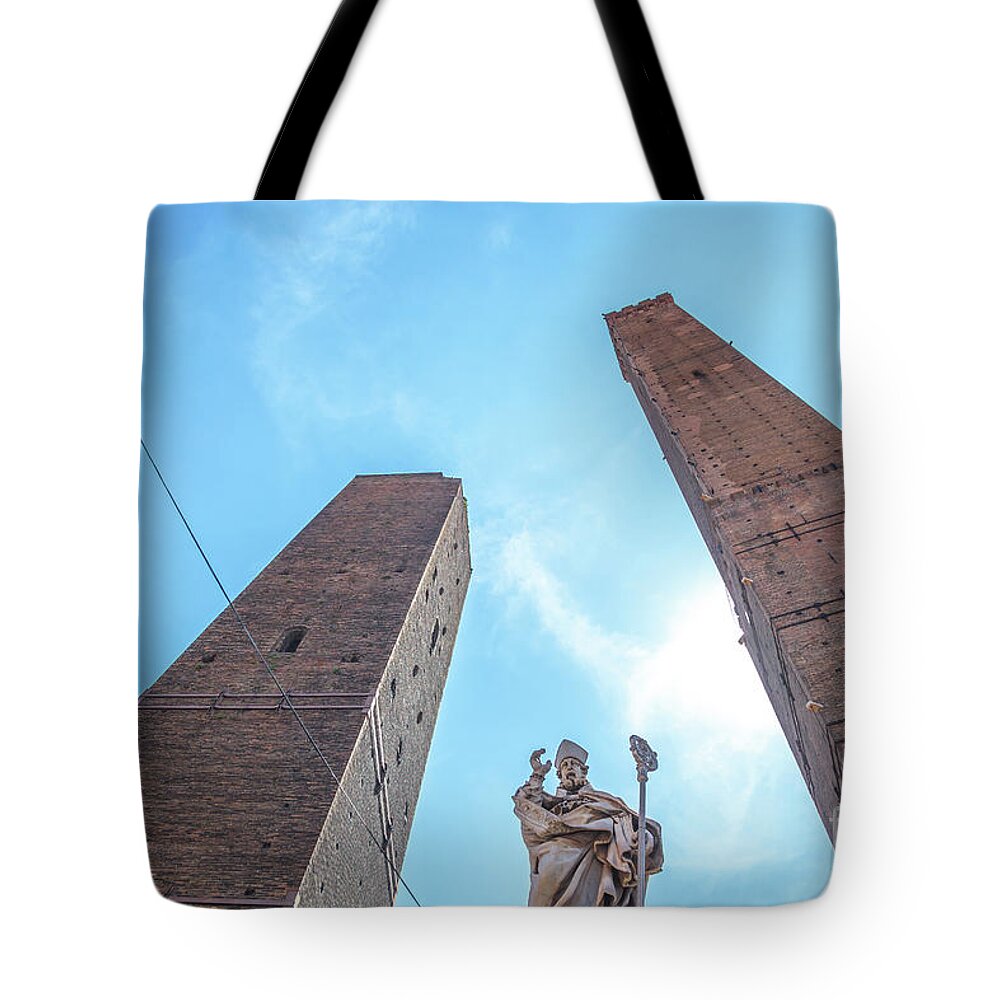 Bologna Tote Bag featuring the photograph Two Towers Bologna by Benny Marty