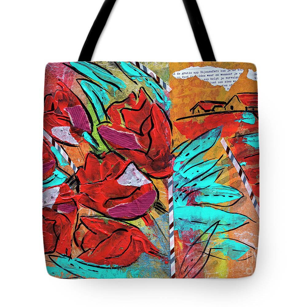 Holland Tote Bag featuring the mixed media typical Holland by Ariadna De Raadt