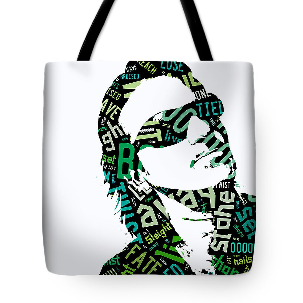 Bono Tote Bag featuring the mixed media U2 Bono With Or Without You by Marvin Blaine