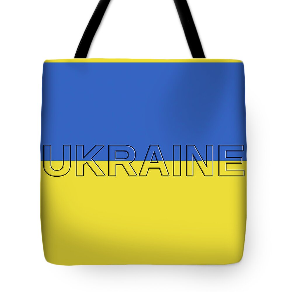 Kiev Tote Bag featuring the digital art Ukraine on a flag of Ukraine by Roy Pedersen