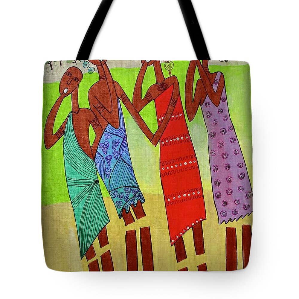  Tote Bag featuring the painting Ululation by Gathinja