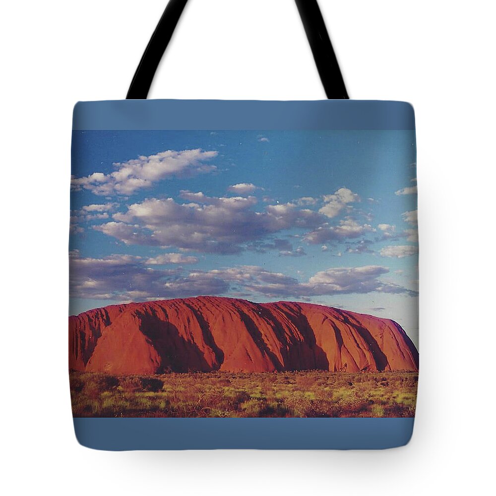 Mountain. Tote Bag featuring the photograph Uluru Ayers Rock 1995 by Jay Milo
