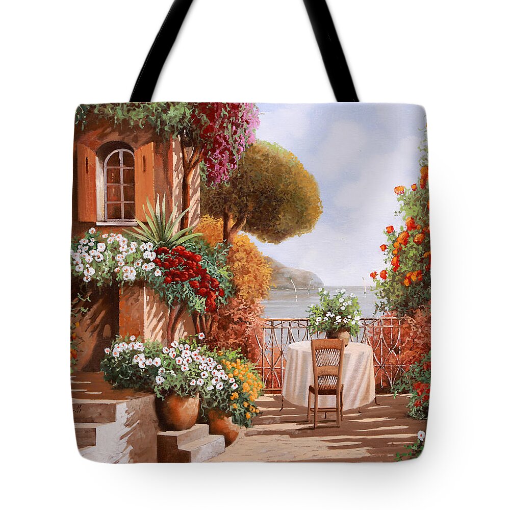 Terrace Tote Bag featuring the painting Una Sedia In Attesa by Guido Borelli