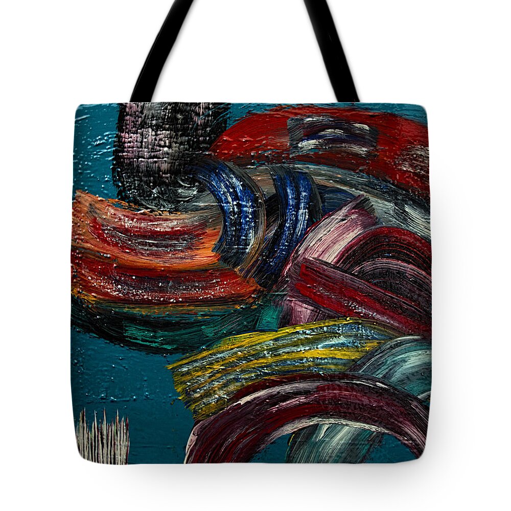 Abstract Tote Bag featuring the painting Paths to Choose- painting by Renee Anderson