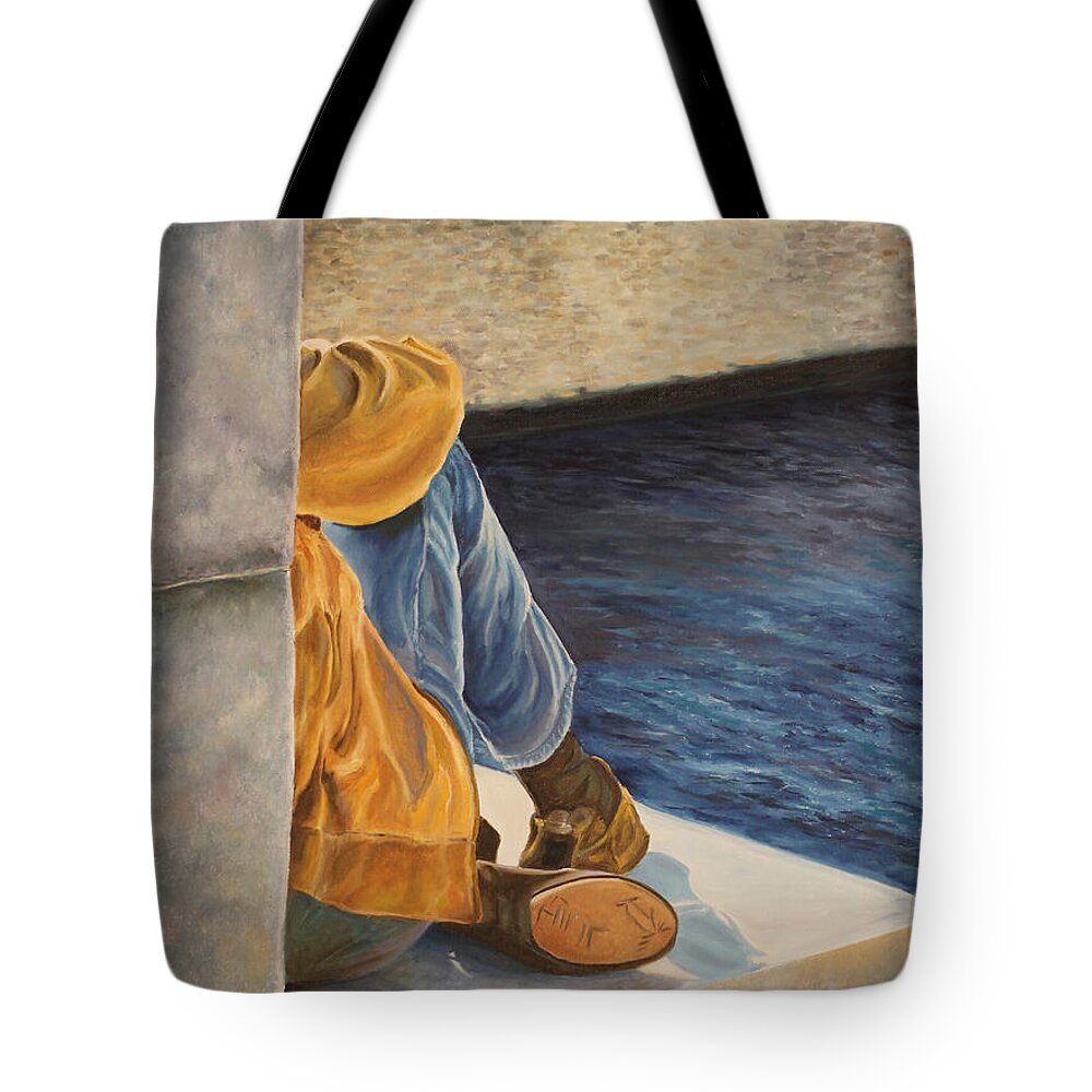 Seine River Paris Tote Bag featuring the painting Under The Bridge on the River Seine in Paris by Charlotte Blanchard