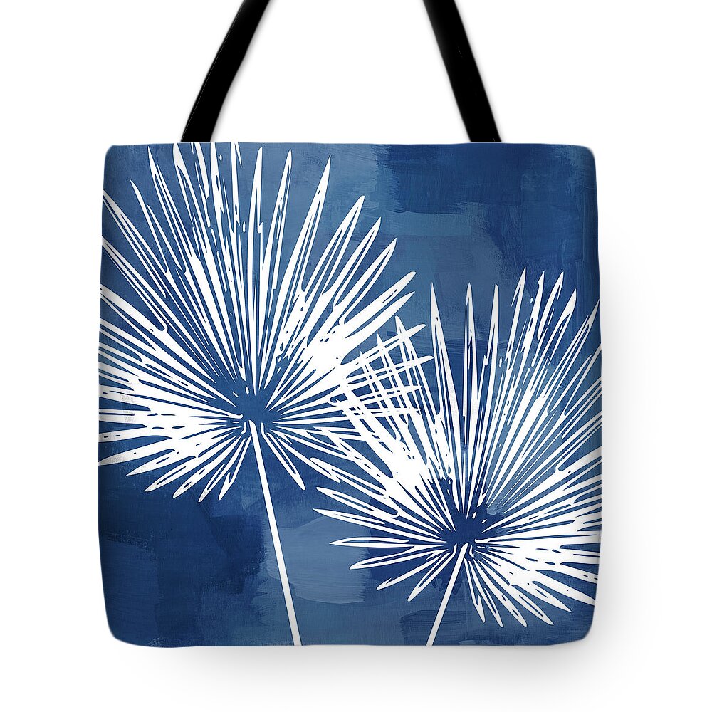 Tropical Tote Bag featuring the mixed media Under The Palms- Art by Linda Woods by Linda Woods