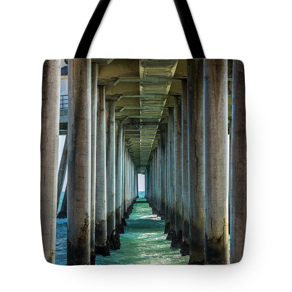 Pier Tote Bag featuring the photograph Under the Pier 2 by Moshe Levis