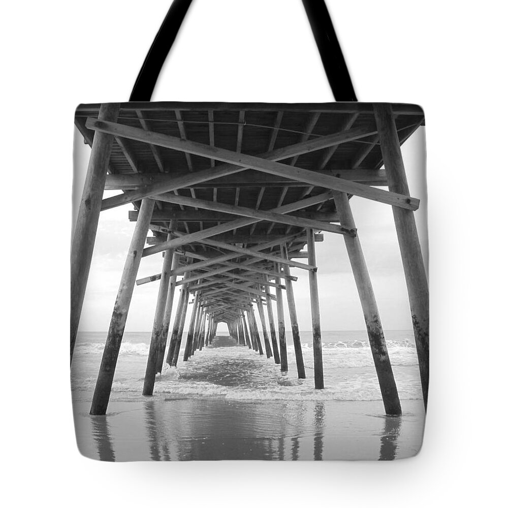Pier Tote Bag featuring the photograph Under the Pier by Betty Buller Whitehead