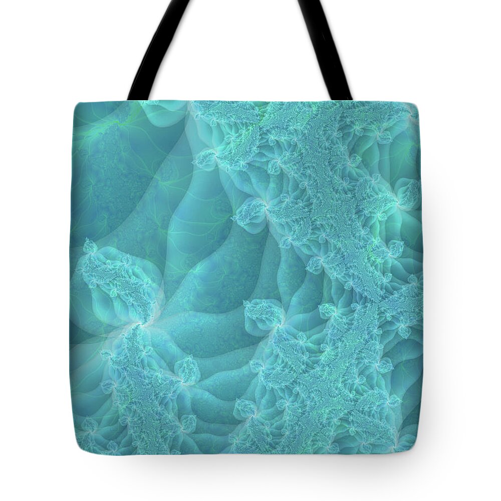 Fractal Tote Bag featuring the digital art Under the Sea by Debra Martelli
