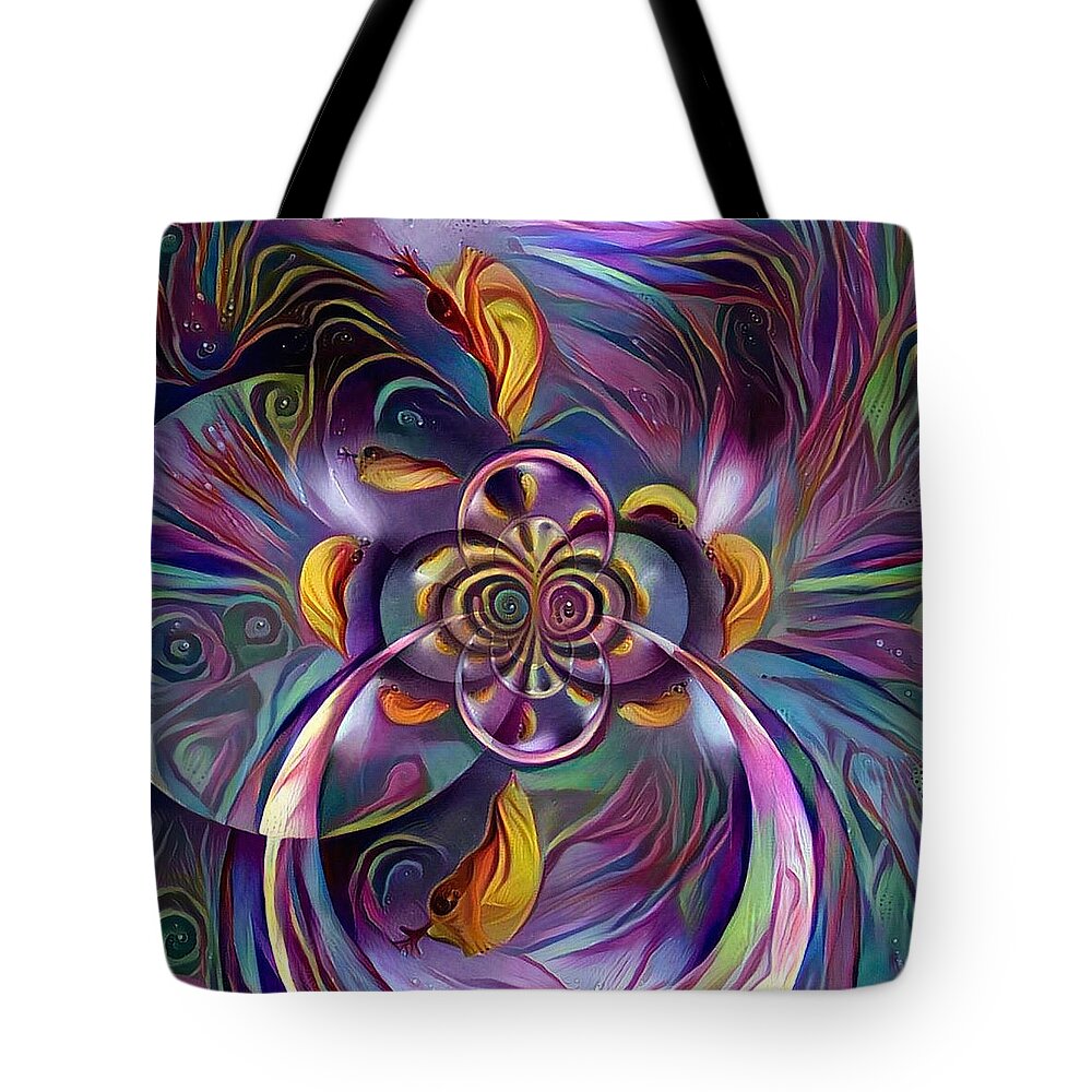 Pattern Tote Bag featuring the digital art Under Veil by Bruce Rolff