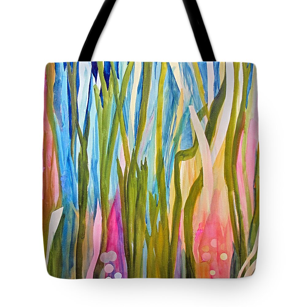 Watercolor Tote Bag featuring the painting Under Water by Sandy McIntire