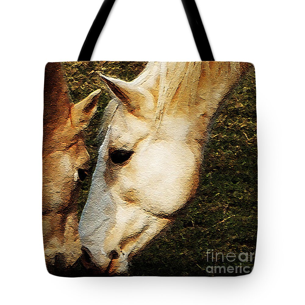 Horses Tote Bag featuring the photograph Understanding by Linda Shafer
