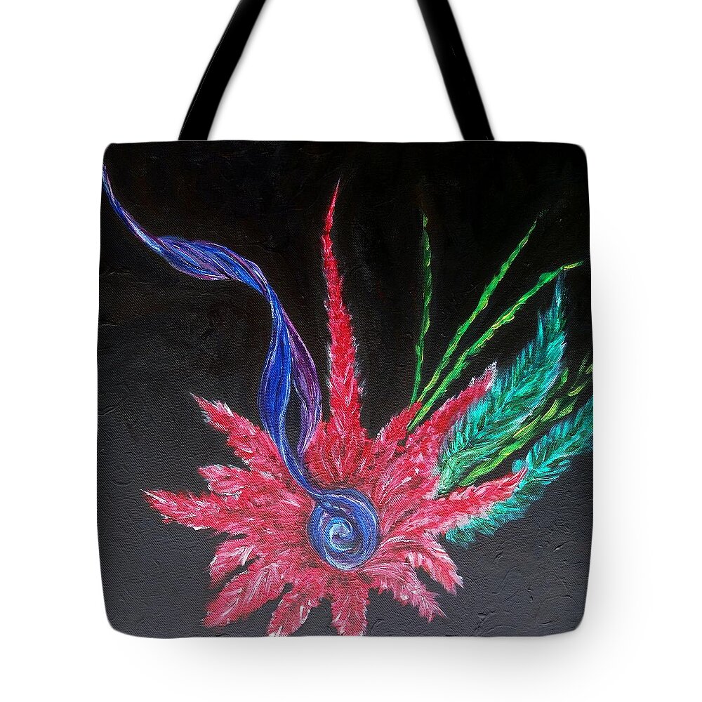 Abstract Tote Bag featuring the painting Unfurled by Peggy King
