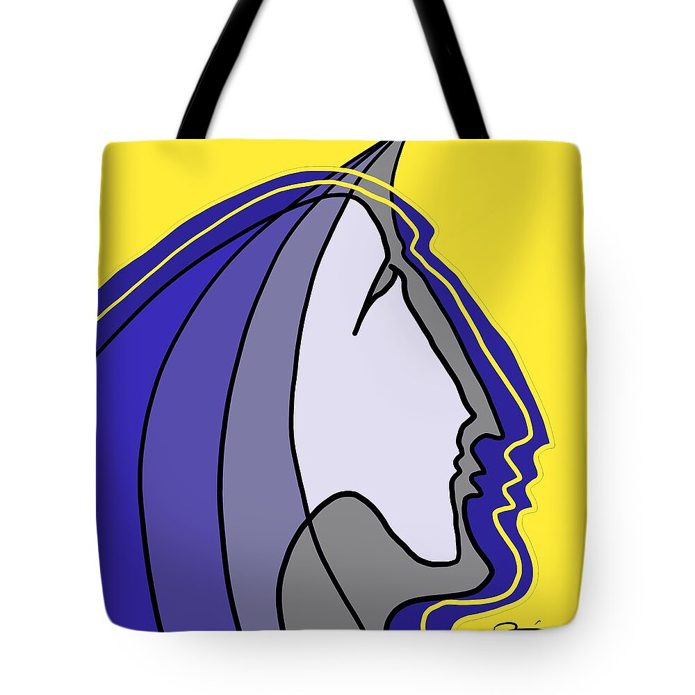 Faces Tote Bag featuring the digital art Unicorn by Jeffrey Quiros