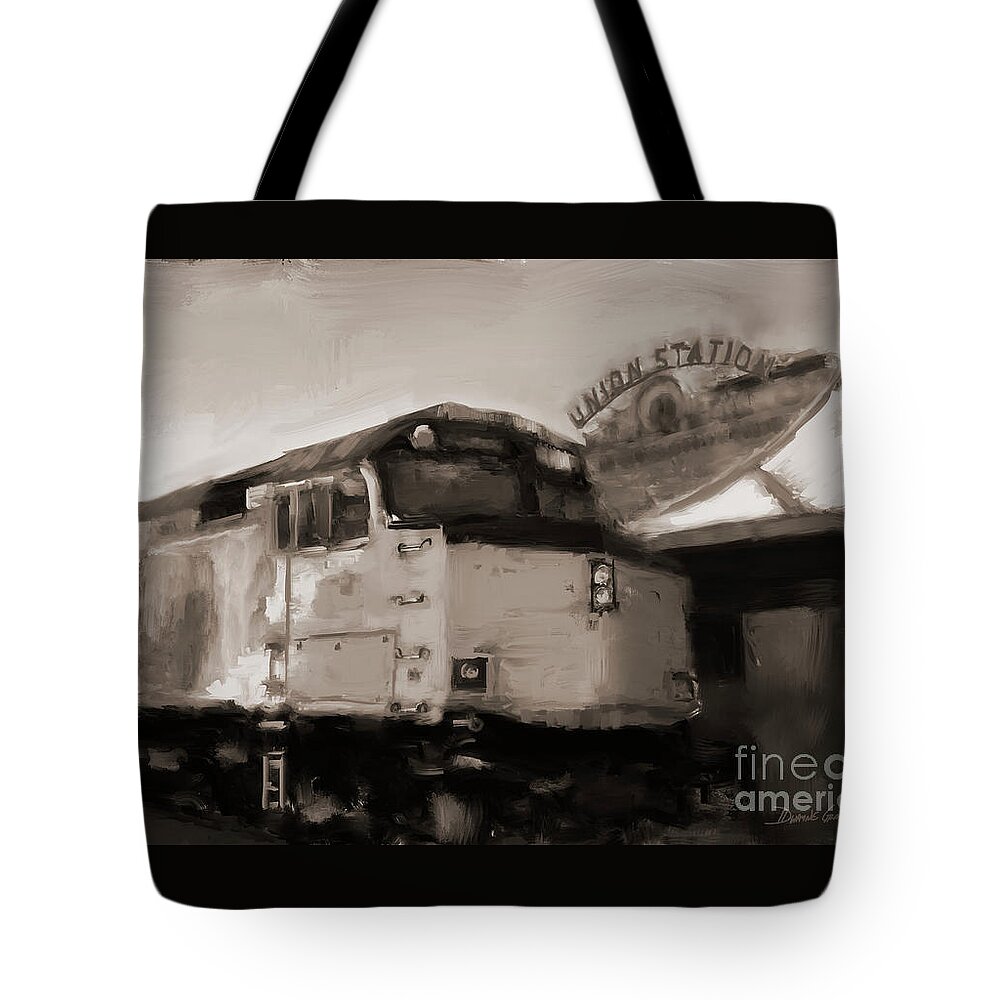 Train Tote Bag featuring the digital art Union Station Train by Dwayne Glapion