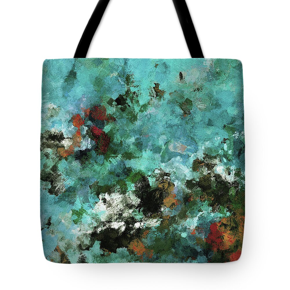 Abstract Tote Bag featuring the painting Unique Abstract Art / Landscape Painting by Inspirowl Design
