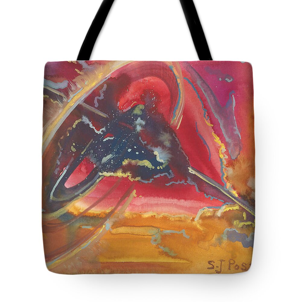 Universal Heart Tote Bag featuring the painting Universal Heart by Sheri Jo Posselt