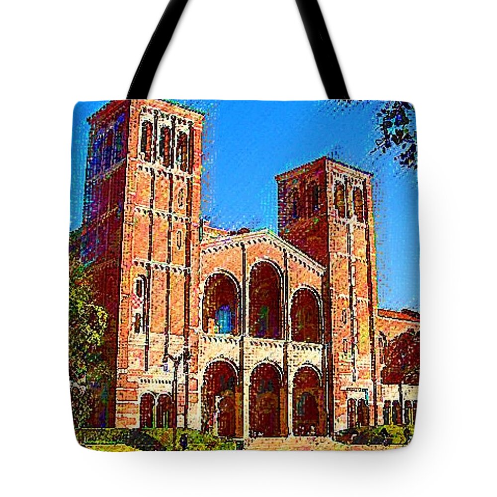 University California Los Angles Tote Bag featuring the painting Ucla by DJ Fessenden