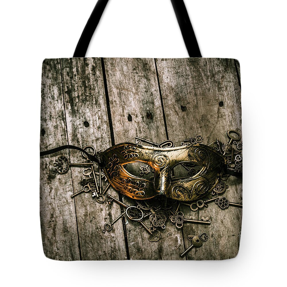 Destiny Tote Bag featuring the photograph Unlocking a golden mystery by Jorgo Photography