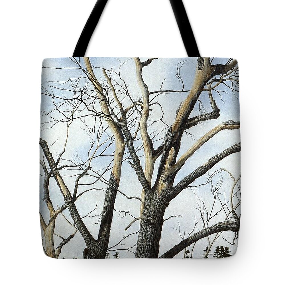 Tree Tote Bag featuring the painting Untitled #1 by Conrad Mieschke