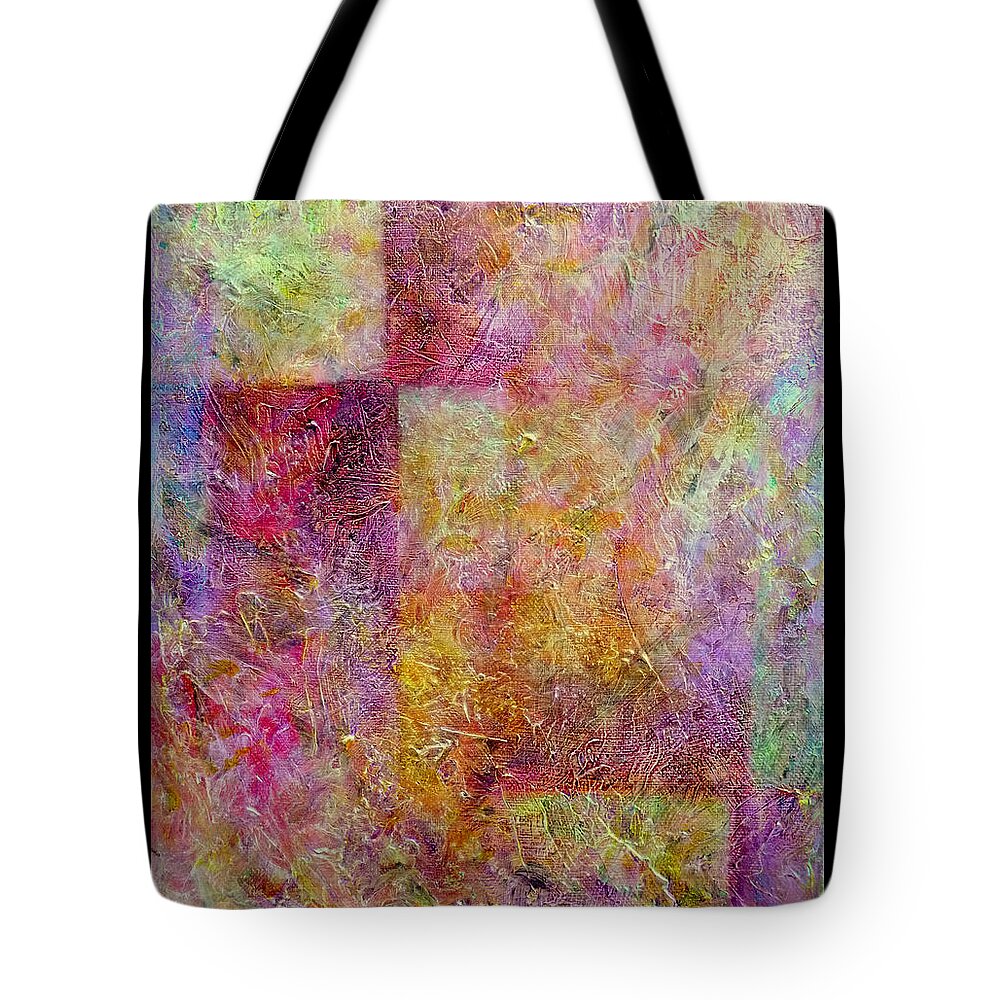 Abstract Patchwork Tote Bag featuring the painting Untitled Abstract by Jim Whalen