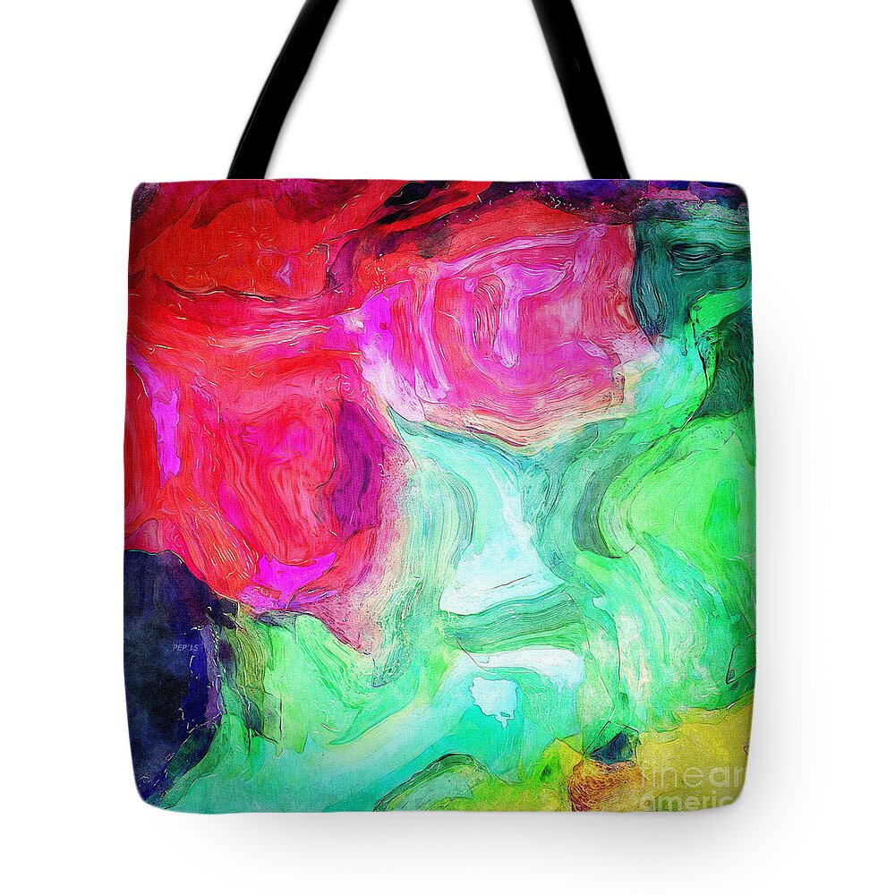 Digital Painting Tote Bag featuring the digital art Untitled Colorful Abstract by Phil Perkins