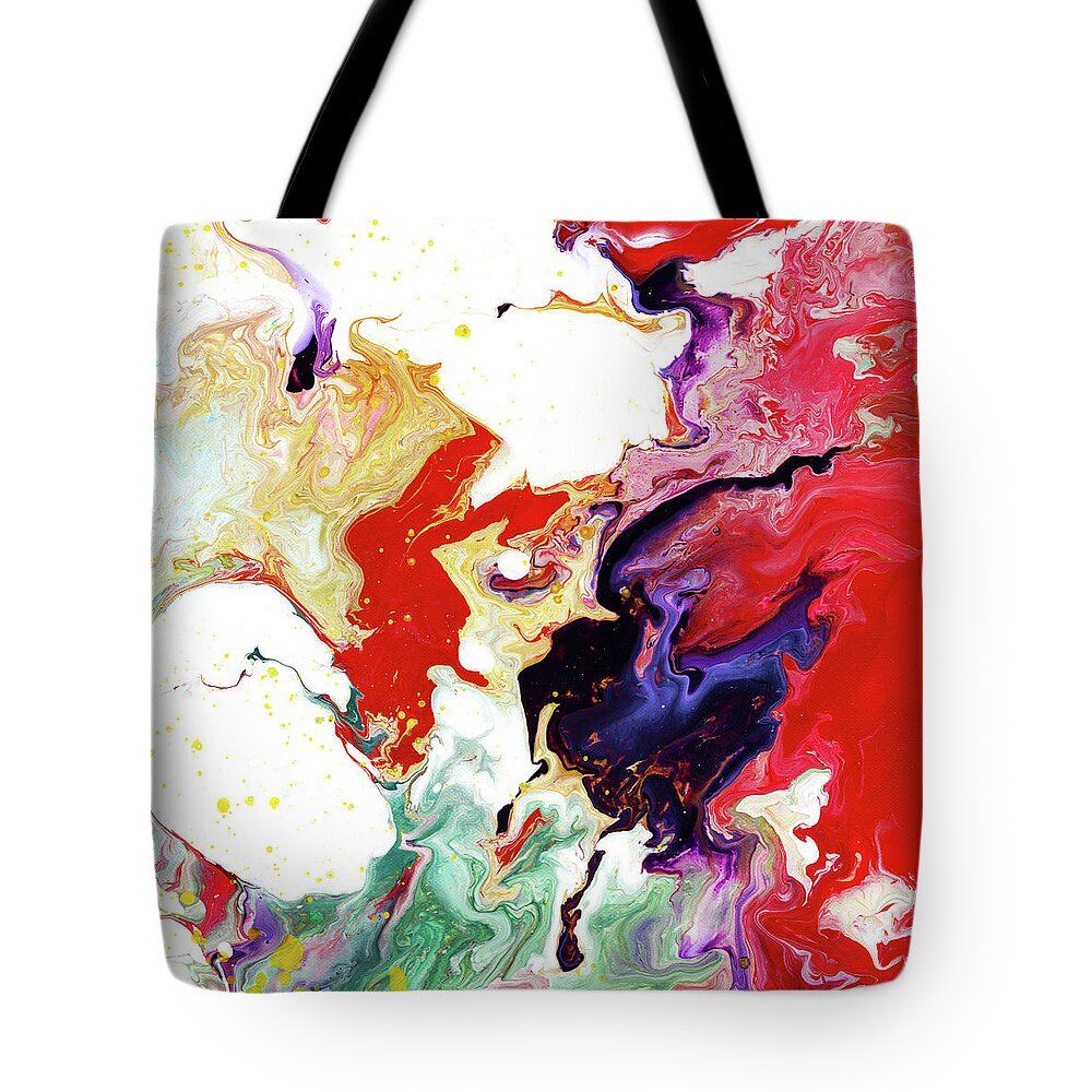Abstract Tote Bag featuring the mixed media Untitled Firsts by Meghan Elizabeth