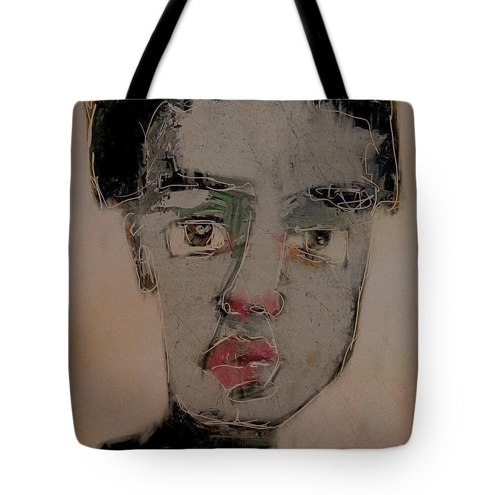 Portrait Tote Bag featuring the painting Untitled Portrait 05Mar2016 by Jim Vance