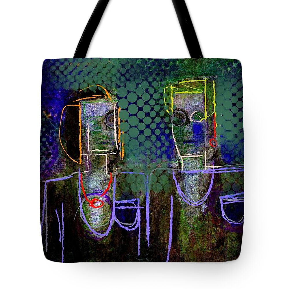 Portrait Tote Bag featuring the painting Untitled Portrait June 6 2015 by Jim Vance