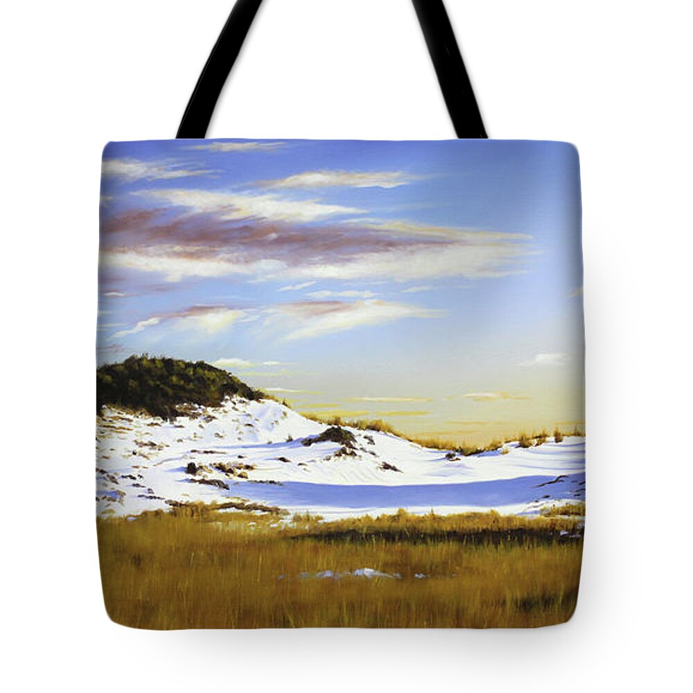 Beach Tote Bag featuring the painting Unwalked by Rick McKinney