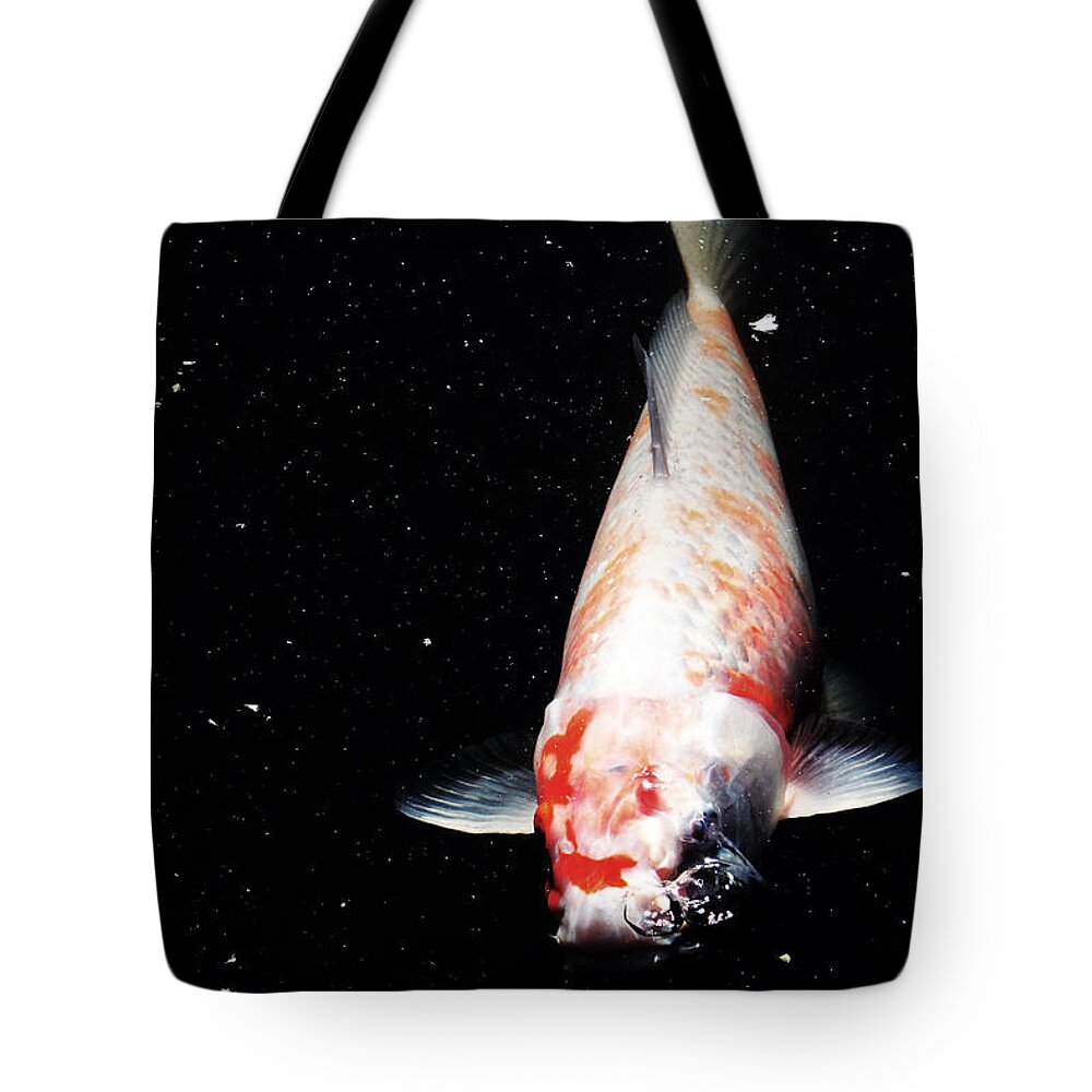 Koi Tote Bag featuring the photograph Up for Air by Deborah Crew-Johnson