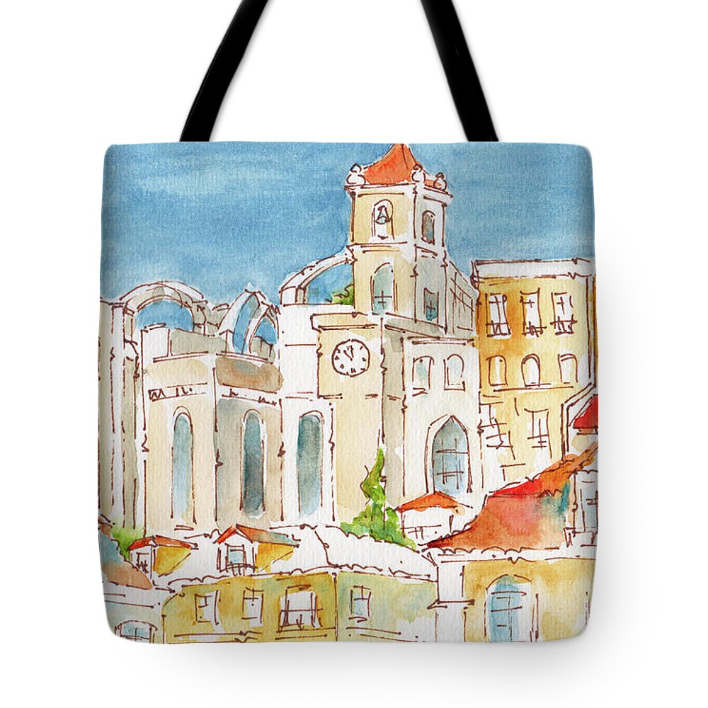 Impressionism Tote Bag featuring the painting Up From Rossio Square by Pat Katz