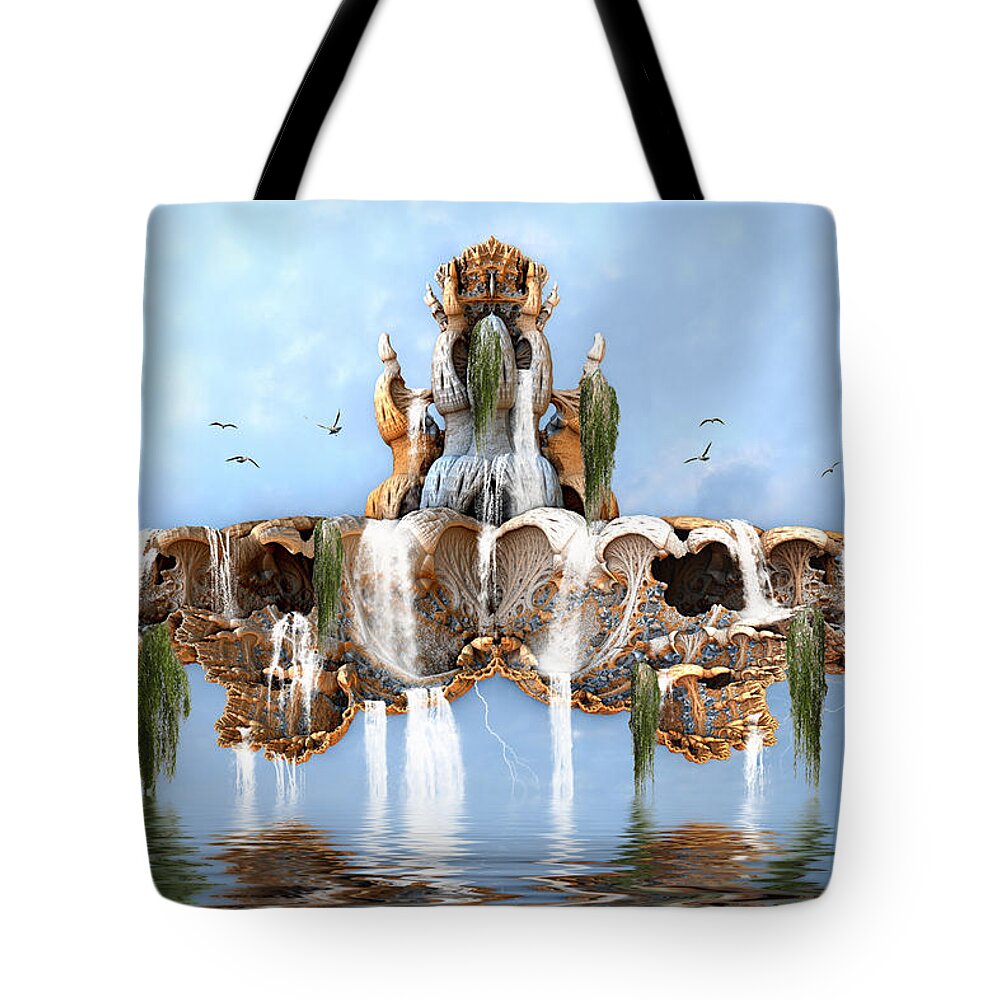Water Tote Bag featuring the digital art Up From The Deep by Hal Tenny
