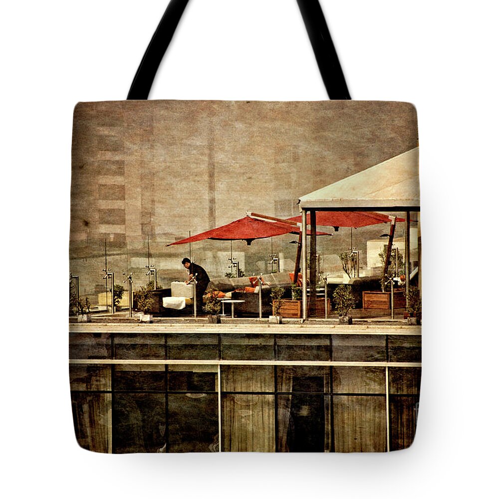 Up On The Roof Tote Bag featuring the photograph Up on The Roof - Miraflores Peru by Mary Machare
