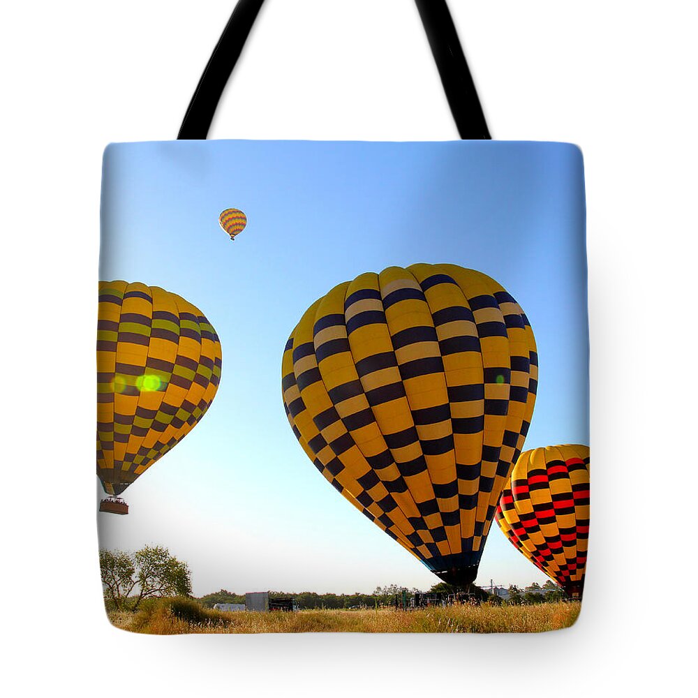 Hot Air Balloons Tote Bag featuring the photograph Up Up and Away by Steve Natale