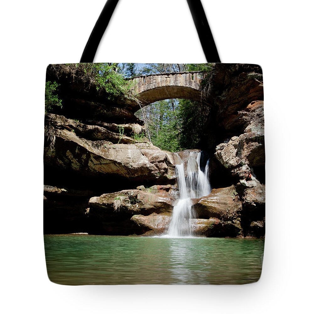 Upper Falls Tote Bag featuring the photograph Upper Falls at Hocking Hills by Rich S