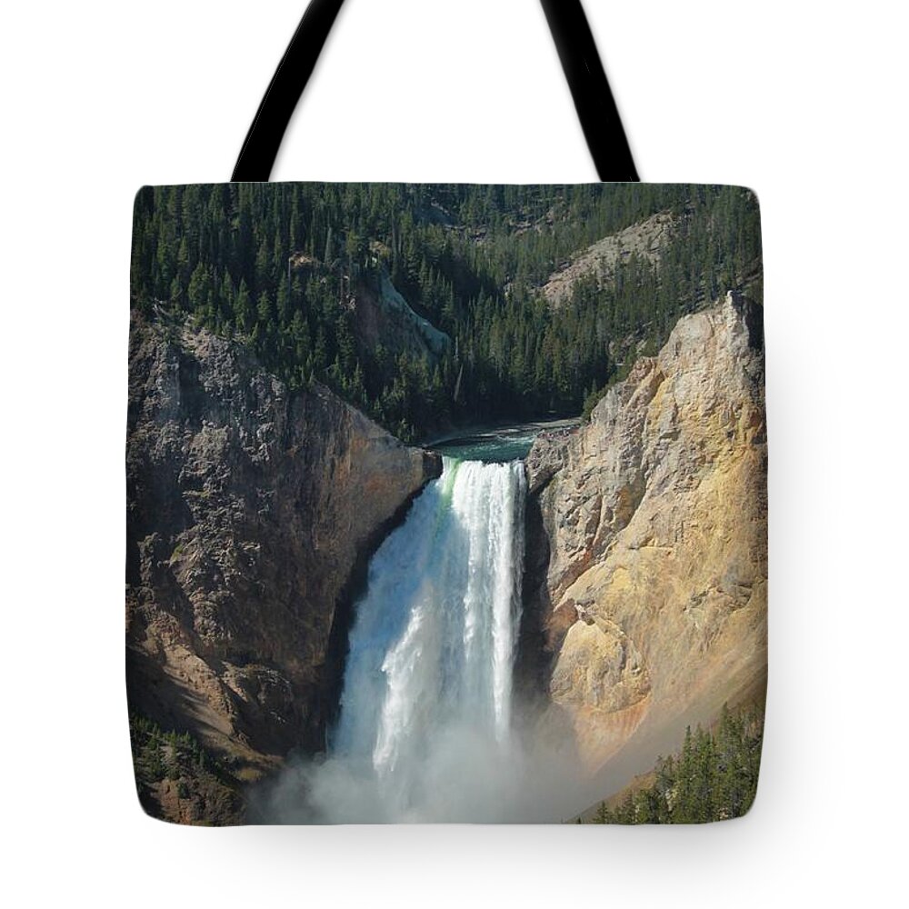 Upper Falls Yellowstone Tote Bag featuring the photograph Upper Falls, Yellowstone River by Christopher J Kirby