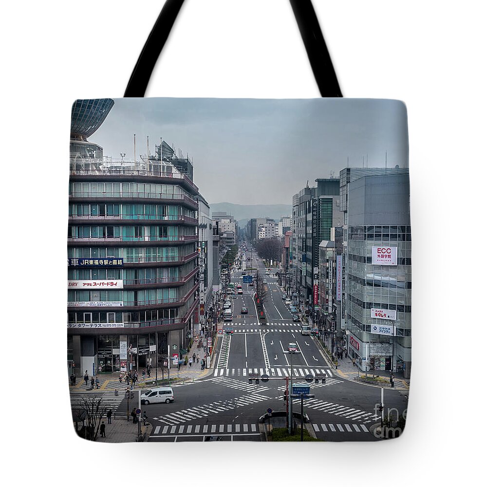 Kyoto Tote Bag featuring the photograph Urban Avenue, Kyoto Japan by Perry Rodriguez