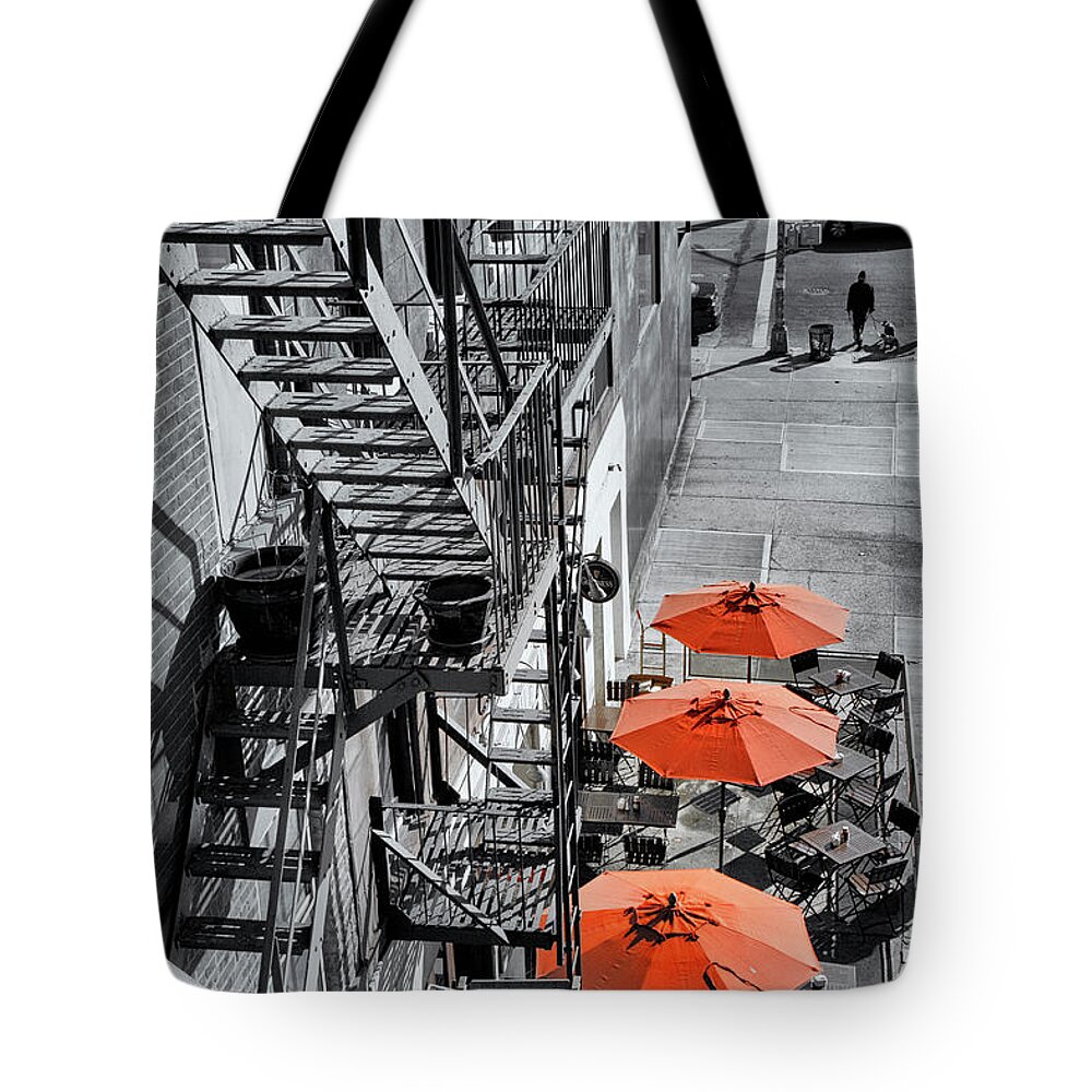 Photosbycate Tote Bag featuring the photograph Urban Cafe by Cate Franklyn