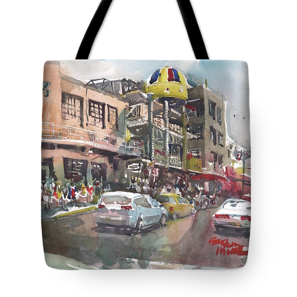 Jamaica Tote Bag featuring the painting Urban Distress by Gaston McKenzie