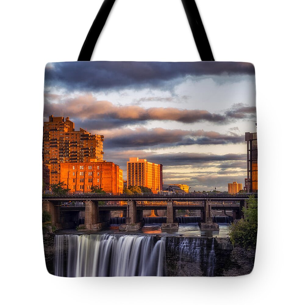 Mark Papke Tote Bag featuring the photograph Urban Waterfall by Mark Papke